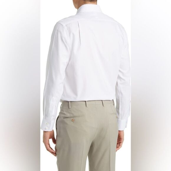 Charles Tyrwhitt Slim Fit Non-Iron Solid Royal Oxford‎ White 17/36 NWT IN PKG - Picture 3 of 9